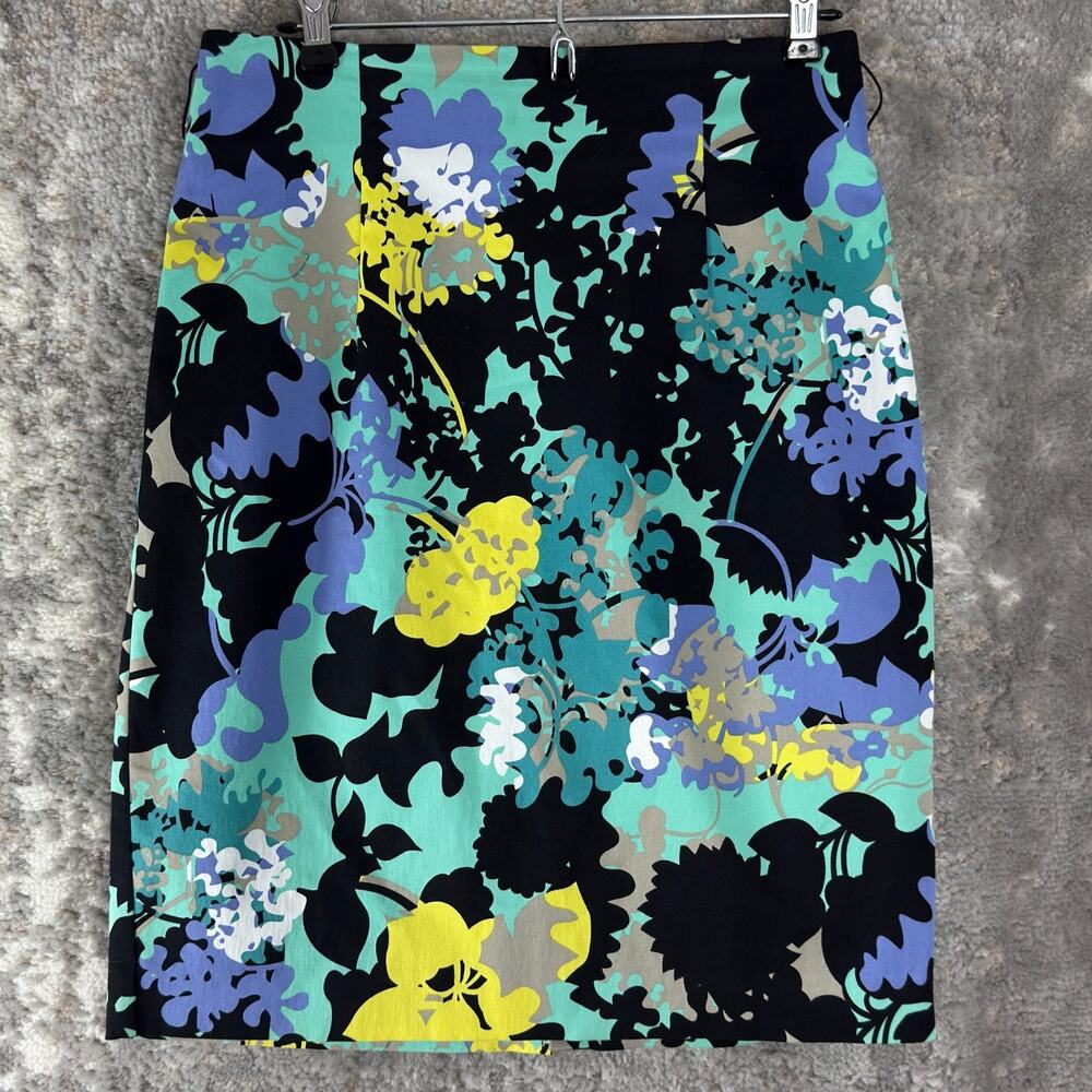 Worthington Size 10 Dark Floral Tropical Vacation Pencil Mini Colorful Zip